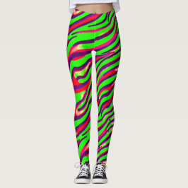 Abstract patroon kleurrijke Zebra Print Stripe Leggings