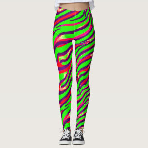 Abstract patroon kleurrijke Zebra Print Stripe Leggings