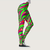 Abstract patroon kleurrijke Zebra Print Stripe Leggings (Rechts)