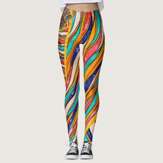Abstract patroon leggings (Voorkant)