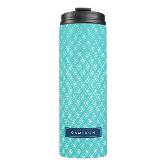 Abstract patroon lijn lijnen omlijnen thermosbeker (Voorkant)