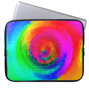 abstract patroon, meerkleurig geometrisch behang laptop sleeve