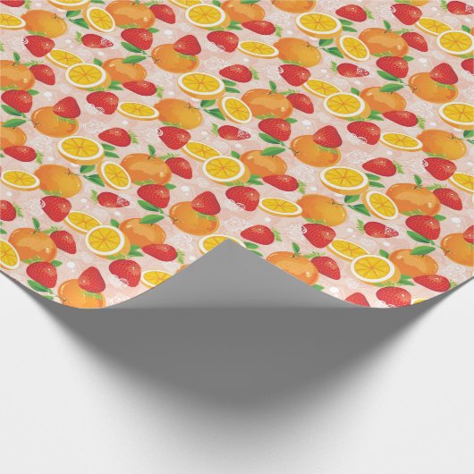 Abstract patroon met aardbei cadeaupapier (Hoek)