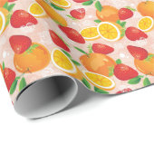 Abstract patroon met aardbei cadeaupapier (Rol Hoek)