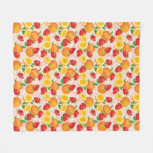 Abstract patroon met aardbei fleece deken (Voorkant (Horizontaal))