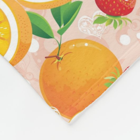 Abstract patroon met aardbei fleece deken (Hoek)