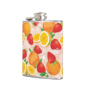 Abstract patroon met aardbei heupfles (Links)