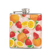 Abstract patroon met aardbei heupfles (Voorkant)