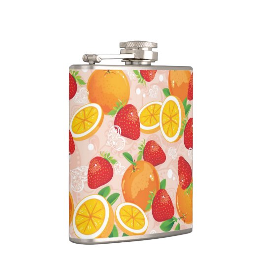 Abstract patroon met aardbei heupfles (Rechts)