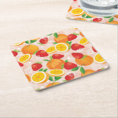 Abstract patroon met aardbei kartonnen onderzetters (Schuin)