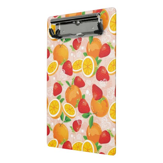 Abstract patroon met aardbei mini klembord (Angled2)