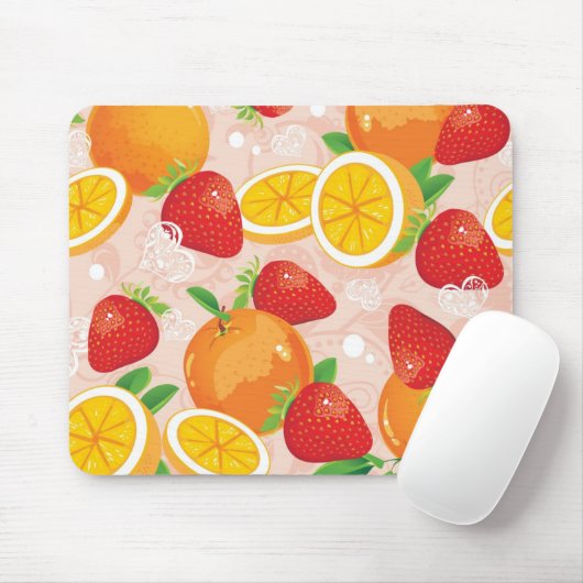 Abstract patroon met aardbei muismat (Met muis)