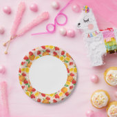 Abstract patroon met aardbei papieren bordje (Feest)