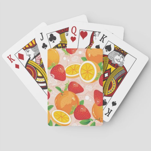 Abstract patroon met aardbei pokerkaarten (Achterkant)