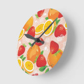 Abstract patroon met aardbei ronde klok (Hoek)