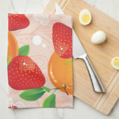 Abstract patroon met aardbei theedoek (Quarter Fold)