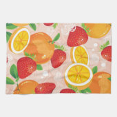 Abstract patroon met aardbei theedoek (Horizontaal)