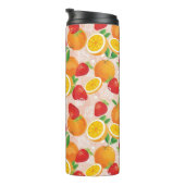 Abstract patroon met aardbei thermosbeker (Geroteerd rechts)