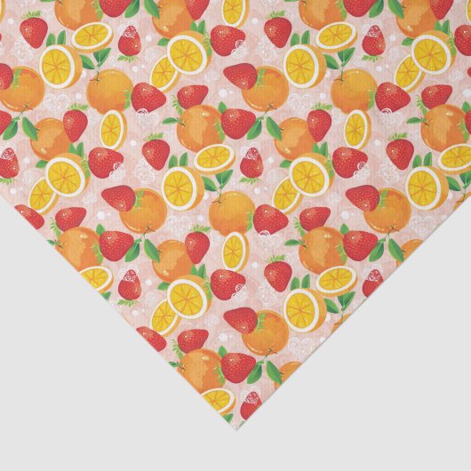 Abstract patroon met aardbei tissuepapier (Detail)