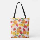 Abstract patroon met aardbei tote bag (Achterkant)