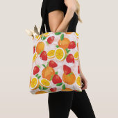 Abstract patroon met aardbei tote bag (Dichtbij)