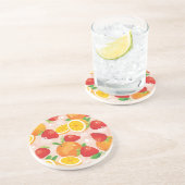 Abstract patroon met aardbei zandsteen onderzetter (Zijkant)