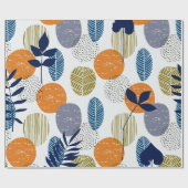 Abstract patroon met bladeren en vormen cadeaupapier (Vlak)