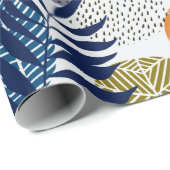 Abstract patroon met bladeren en vormen cadeaupapier (Rol Hoek)