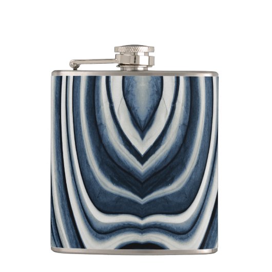 Abstract patroon met blauwtint heupfles (Voorkant)