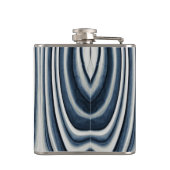 Abstract patroon met blauwtint heupfles (Achterkant)
