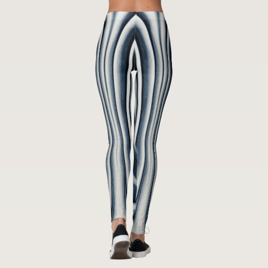Abstract patroon met blauwtint leggings (Achterkant)