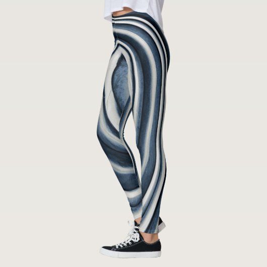 Abstract patroon met blauwtint leggings (Links)