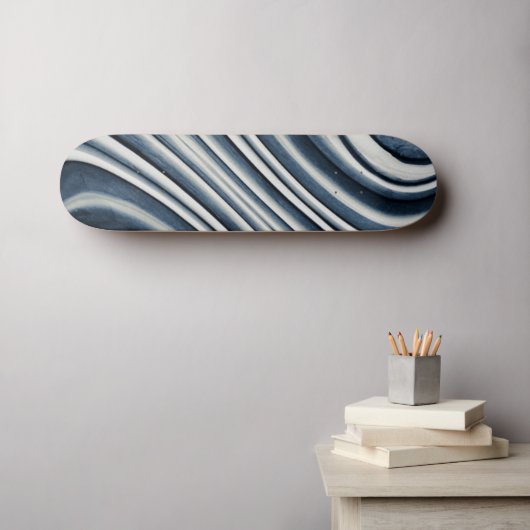 Abstract patroon met blauwtint persoonlijk skateboard (Muurkunst (Horizontaal))
