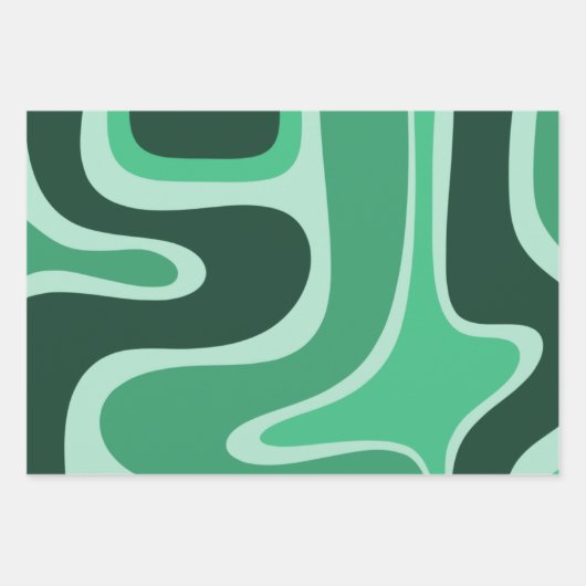 Abstract patroon met copazijnretro in groen inpakpapier vel (Voorkant 3)