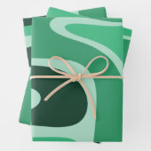 Abstract patroon met copazijnretro in groen inpakpapier vel (In situ)