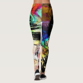 Abstract patroon met geslepen verf leggings (Achterkant)