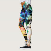 Abstract patroon met geslepen verf leggings (Links)