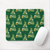 Abstract patroon met groene en gouden kerstbomen muismat (Met muis)