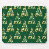 Abstract patroon met groene en gouden kerstbomen muismat (Voorkant)