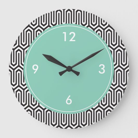 Abstract patroon met grote decoratieve wandklok (Voorkant)