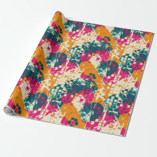Abstract patroon met kleurblokken voor stedelijke  cadeaupapier