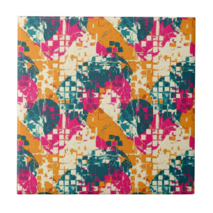 Abstract patroon met kleurblokken voor stedelijke  tegeltje