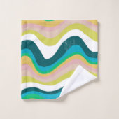 Abstract patroon met kleurrijke streepjesgolfkromm bad handdoek (Wasdoekje)