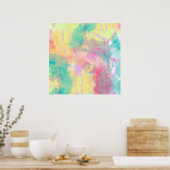 Abstract patroon met kleurrijke waterverf poster (Keuken)