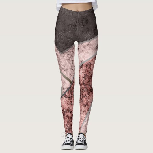 Abstract patroon met marmer leggings (Voorkant)