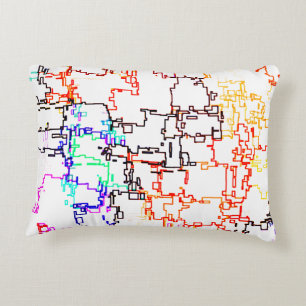 Abstract patroon met meerdere kleuren accent kussen