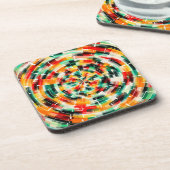 Abstract patroon met meerdere kleuren bier onderzetter (Linkerzijde)