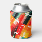 Abstract patroon met meerdere kleuren blikjeskoeler (Blikje Voorkant)