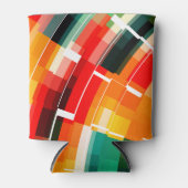 Abstract patroon met meerdere kleuren blikjeskoeler (Voorkant)