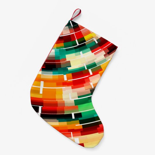 Abstract patroon met meerdere kleuren kleine kerstsok (Voorkant (Hangend))